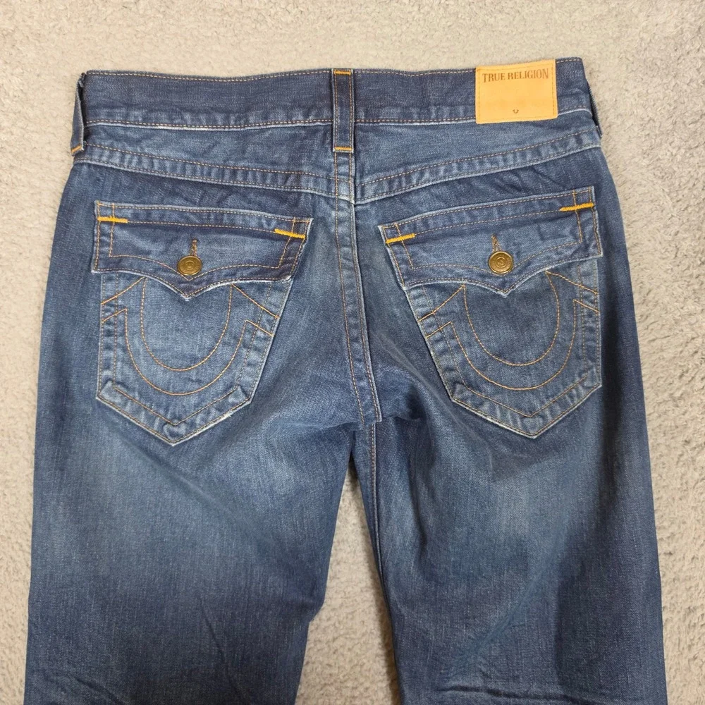 True Religion Geno Relaxed Slim Jeans Mens 32 Blue Excellent Made in USA Denim